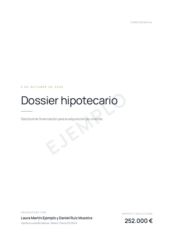 Portada de ejemplo de la plantilla Executive